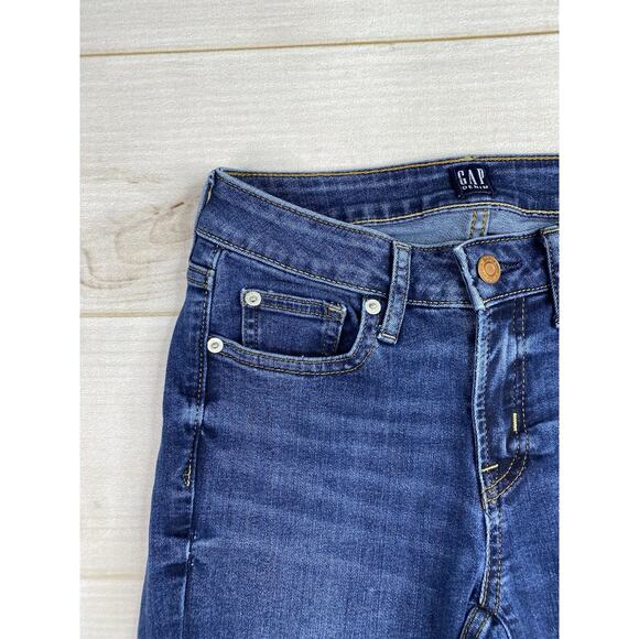 Gap 1969 Womens 0/25 Blue Denim True Skinny Curvy Cropped Ankle Jeggings Stretch - Picture 2 of 11